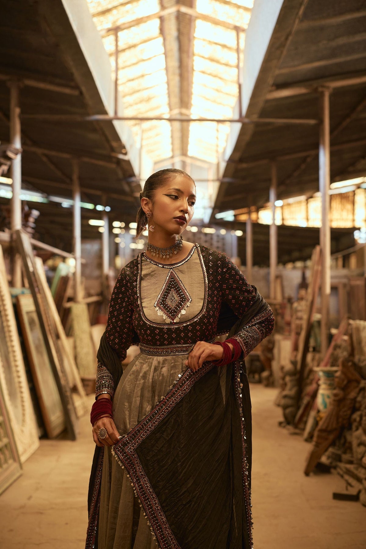 SOUTH SILK TISSUE ANARKALI