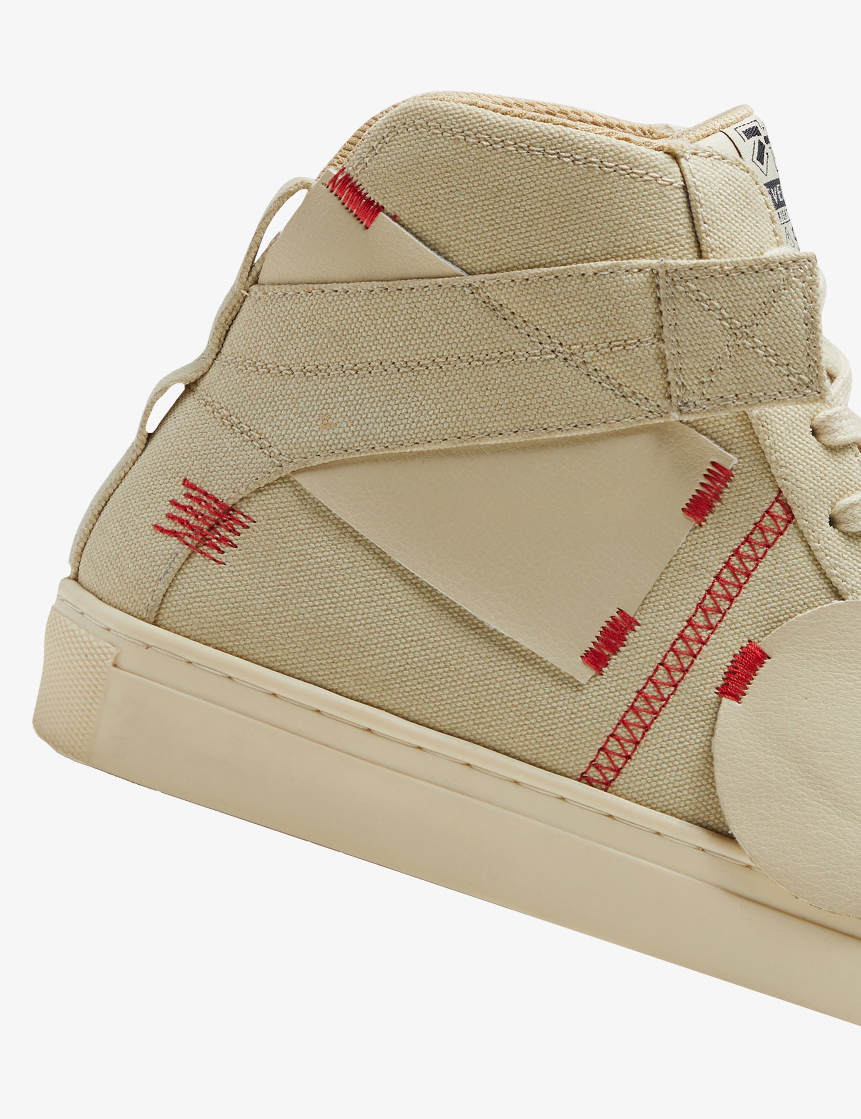 313 beige applique canvas high-top sneaker