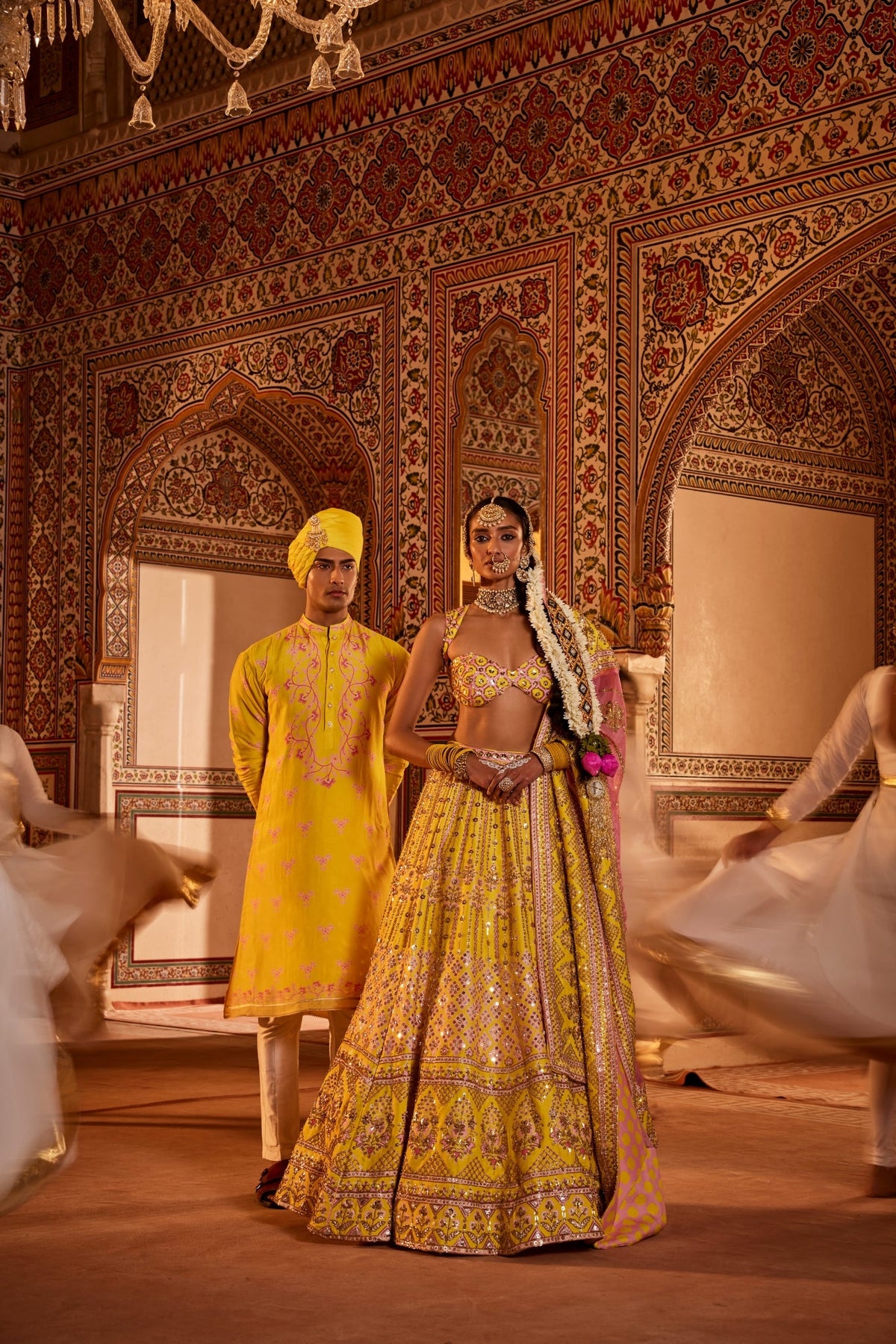 yellow Lehenga Set With Hot-Cut Blouse