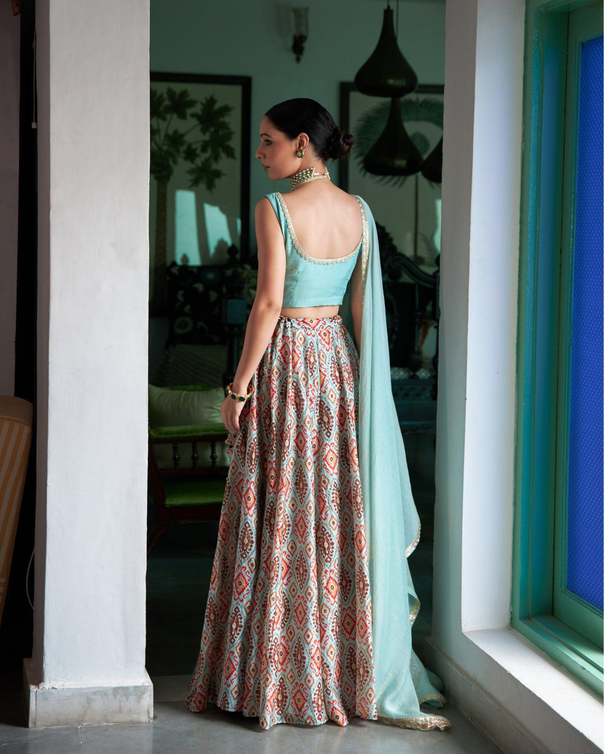 Firoza Chanderi Lehenga Set