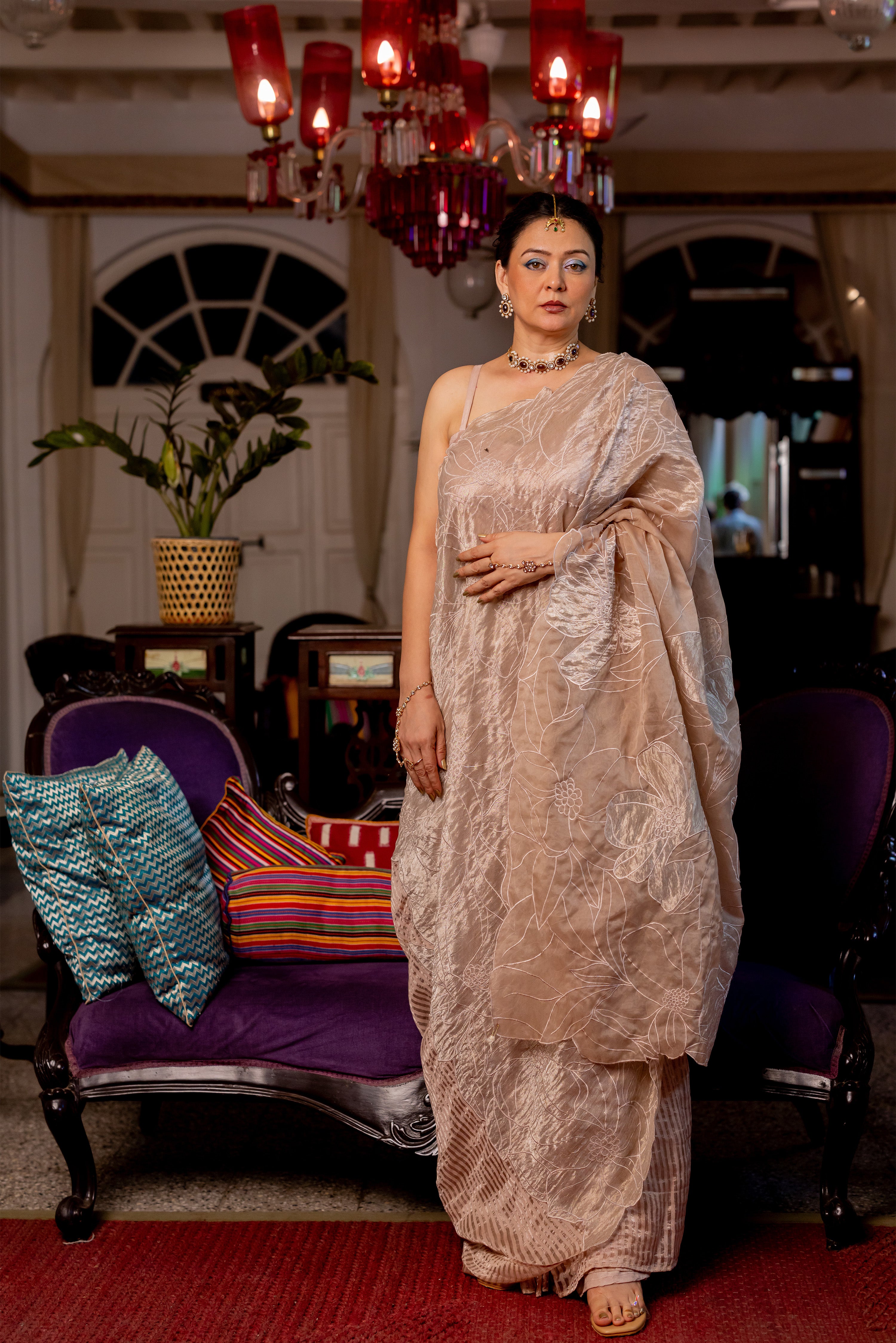 Butterscotch pre draped saree (Aarya)