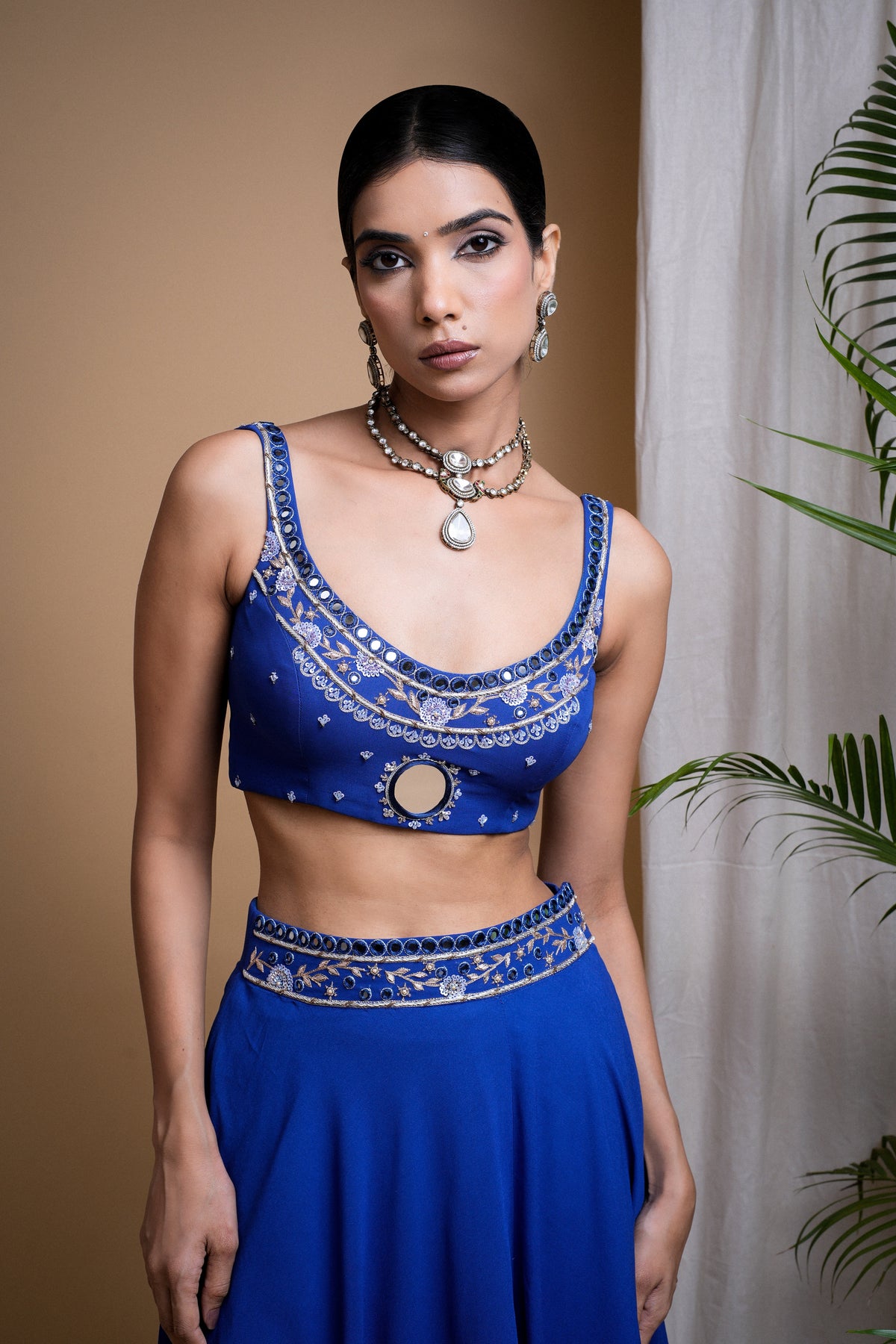 ROYAL BLUE LEHENGA SET (SET OF 3)