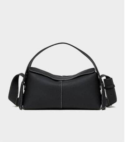 Pelle - Ladies leather Baguette Bag, col. black