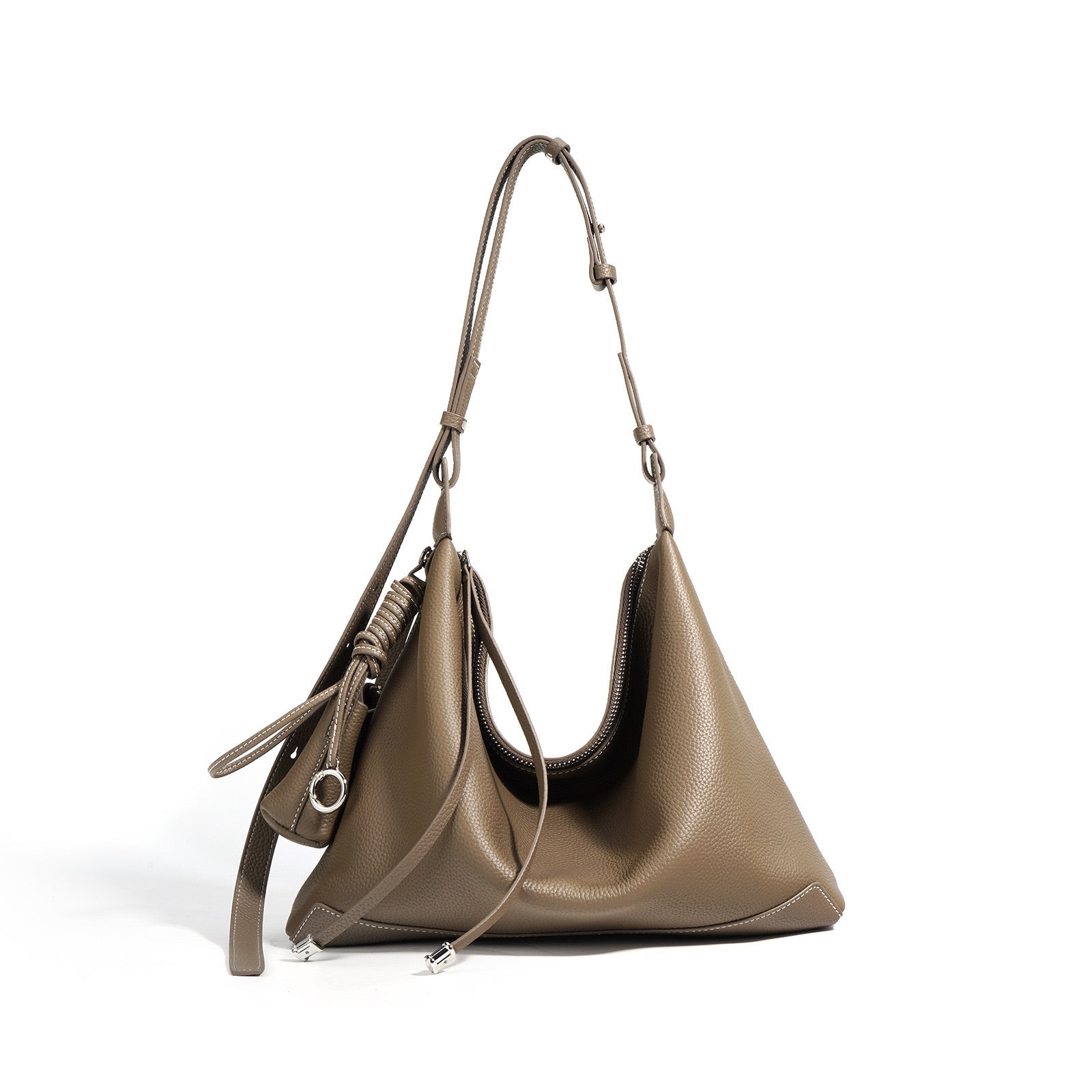 Lusso- Ladies leather satchel Bag, col. Taupe