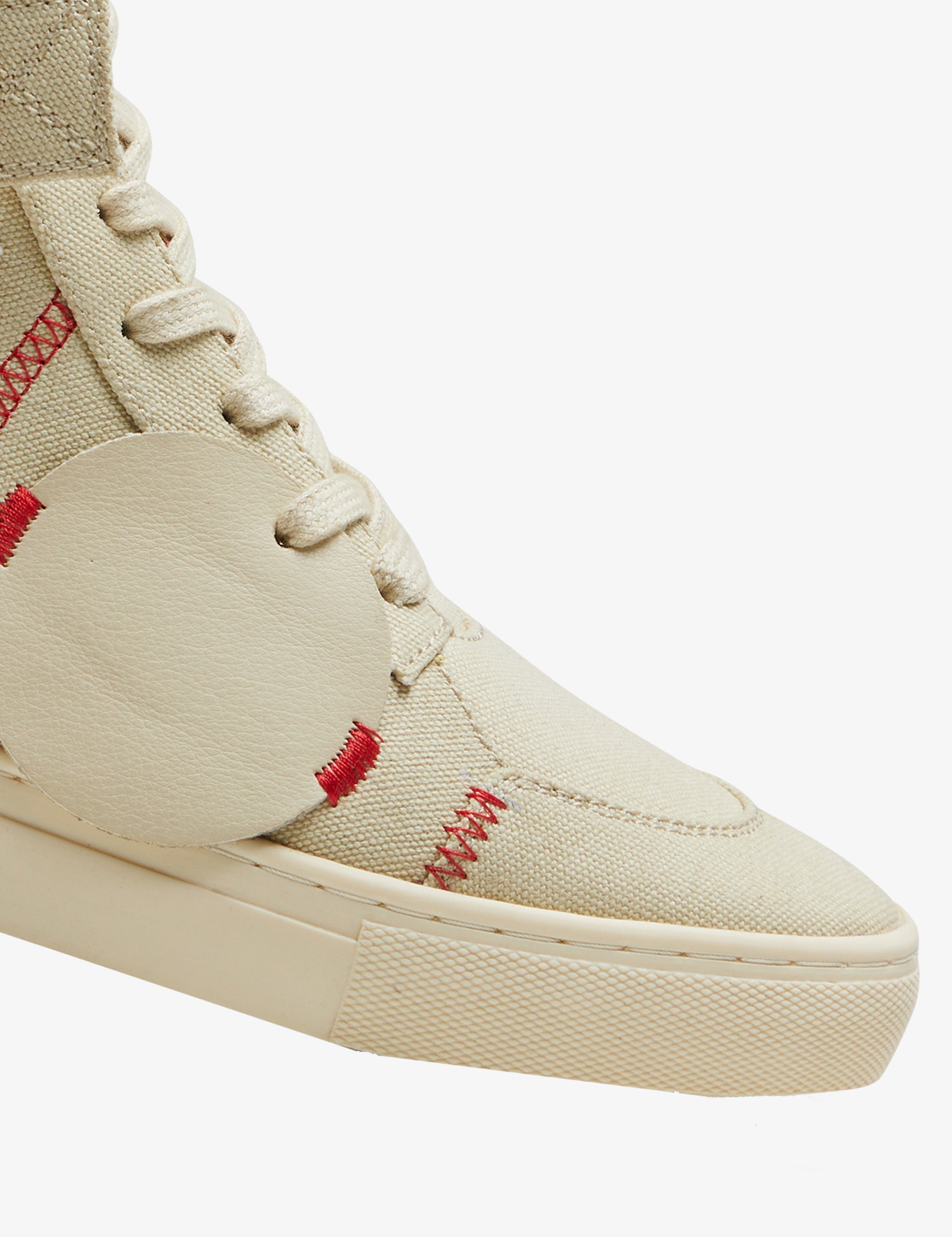 313 beige applique canvas high-top sneaker