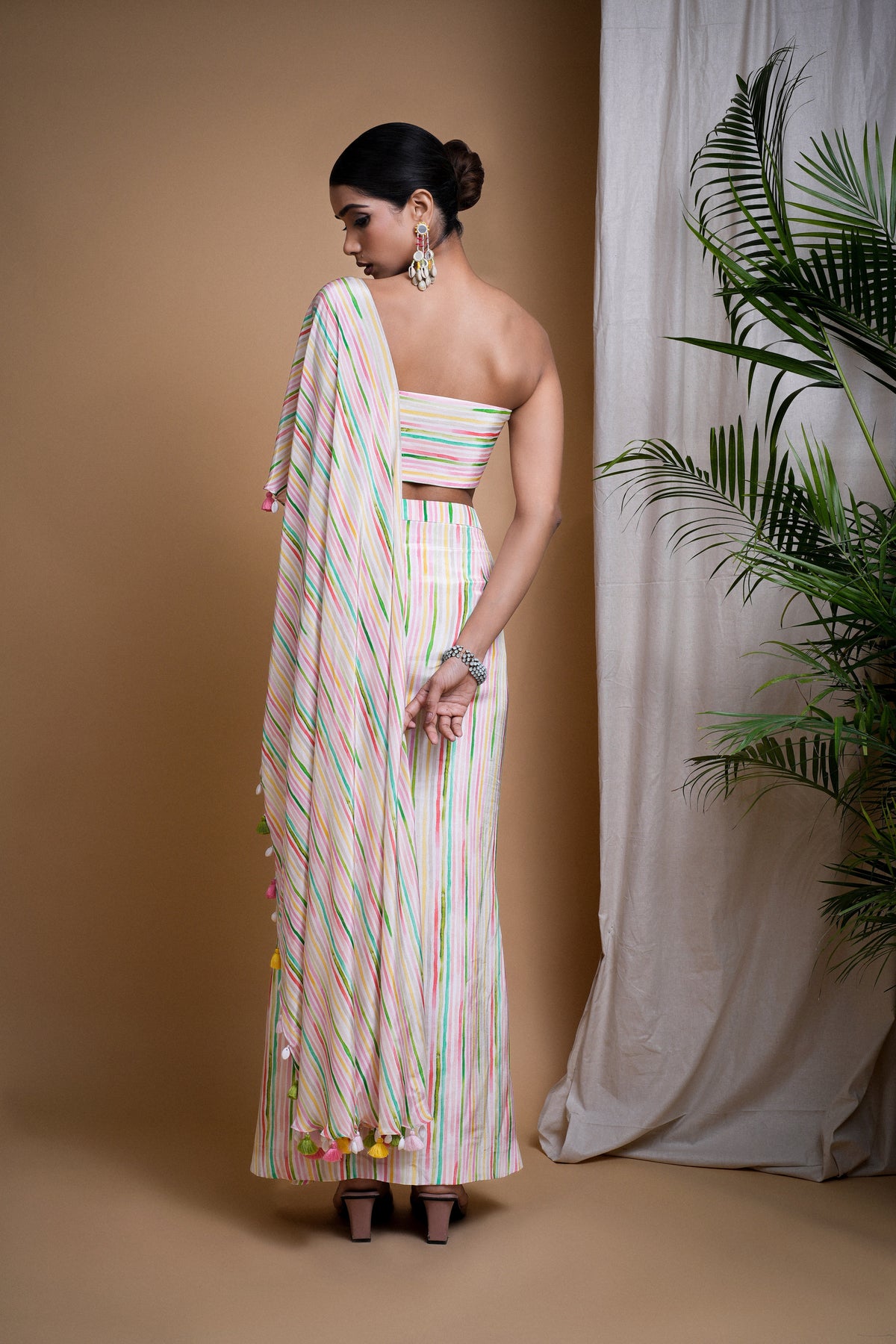 STRIPES PRINTED DRAPE SET (SET OF 2)