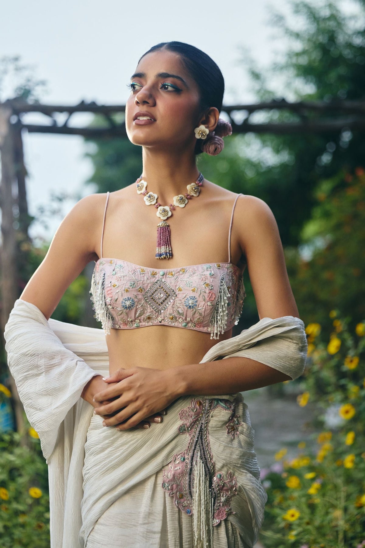 DRAPE SAREE PAIRED WITH BLOUSE