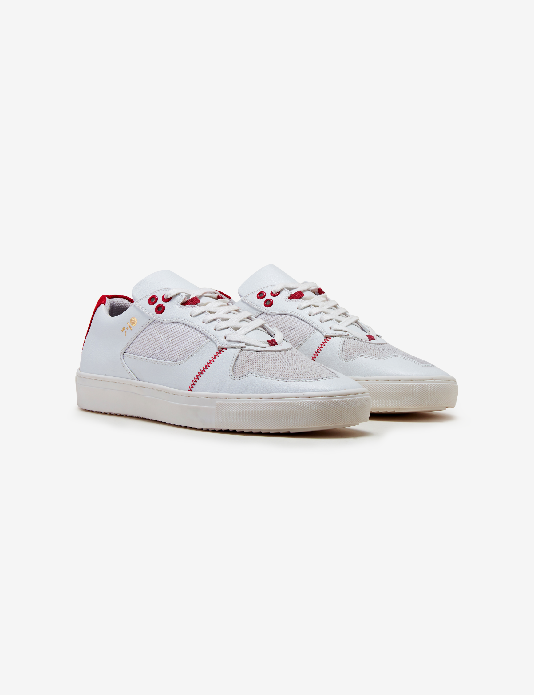 White Red Low-Top Sneakers Men
