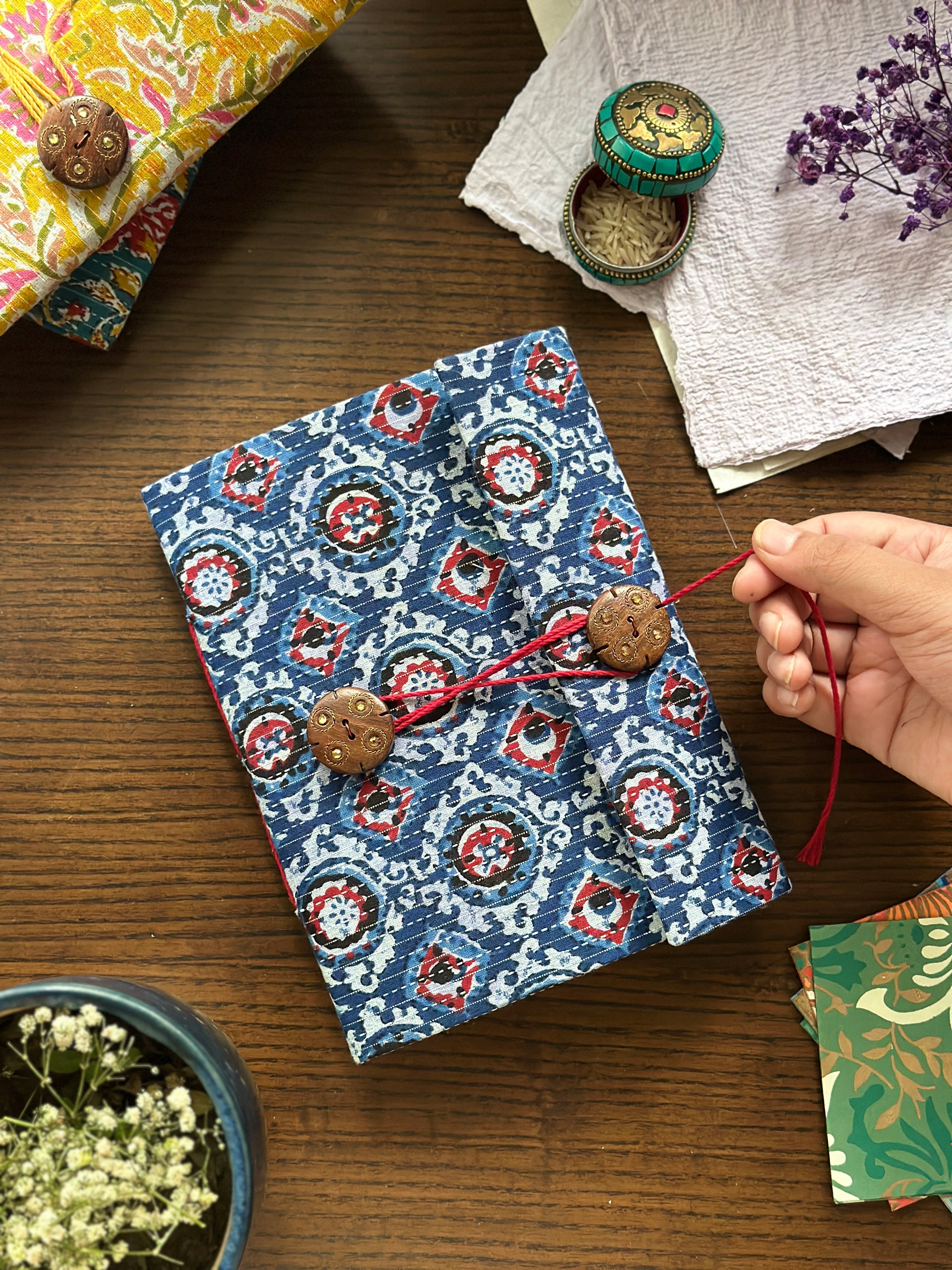 Traditional Bahi Notebook- Indigo