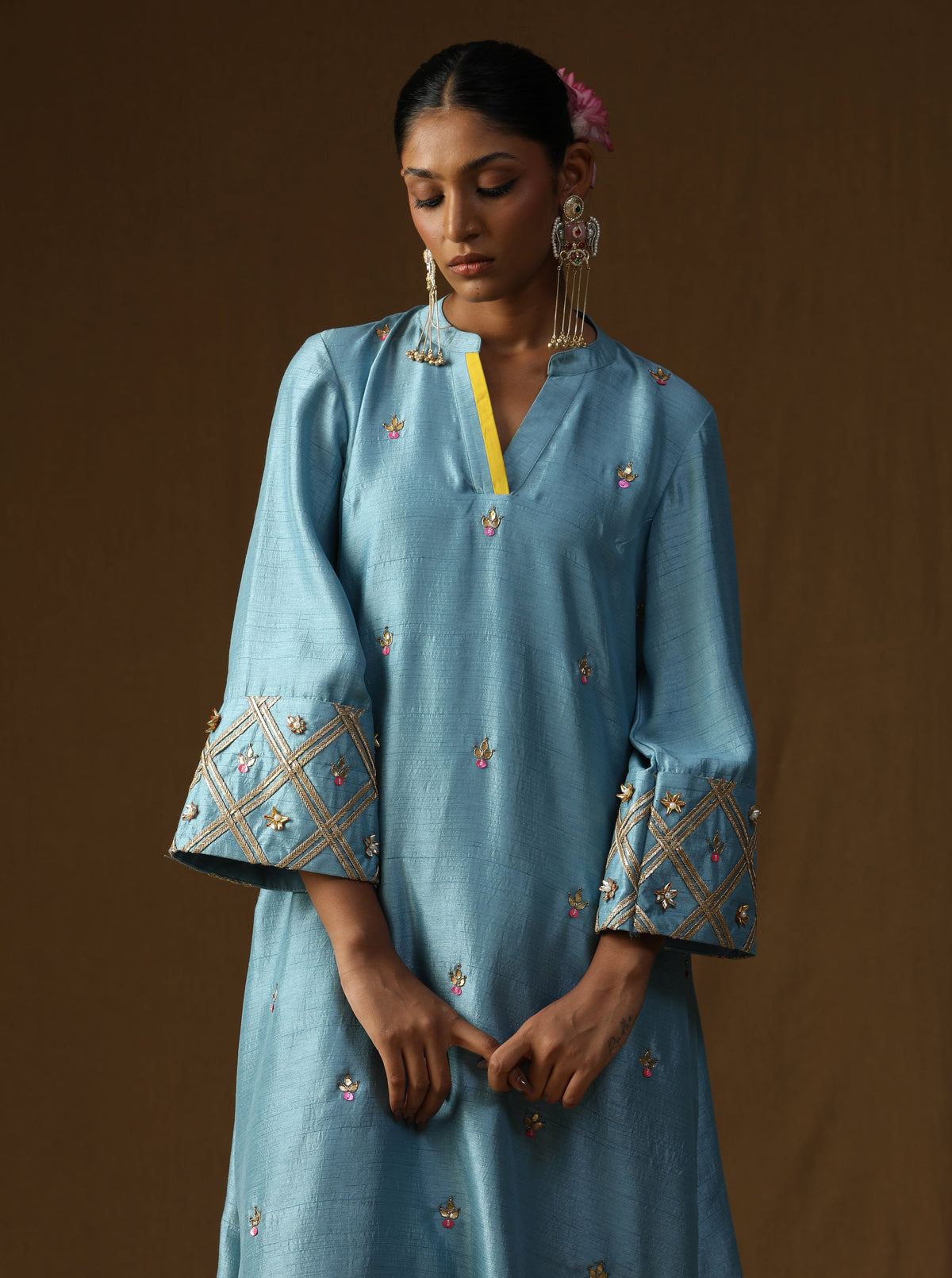 Chitra – Komal Firozi Embroidered Suit Set
