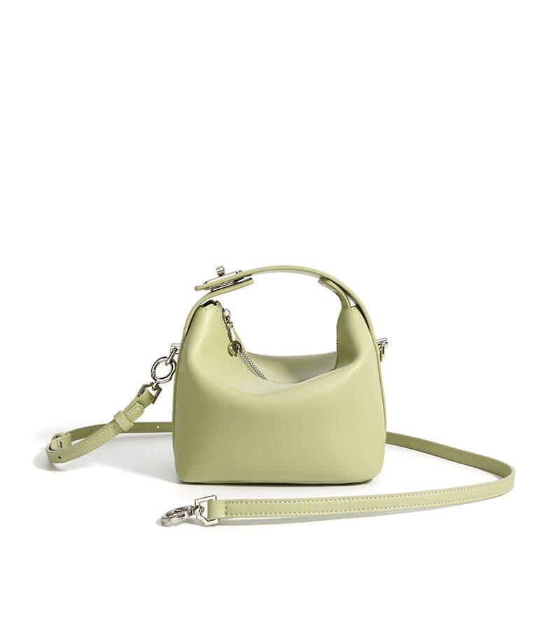 Liora- ladies leather handbag col.avocado green