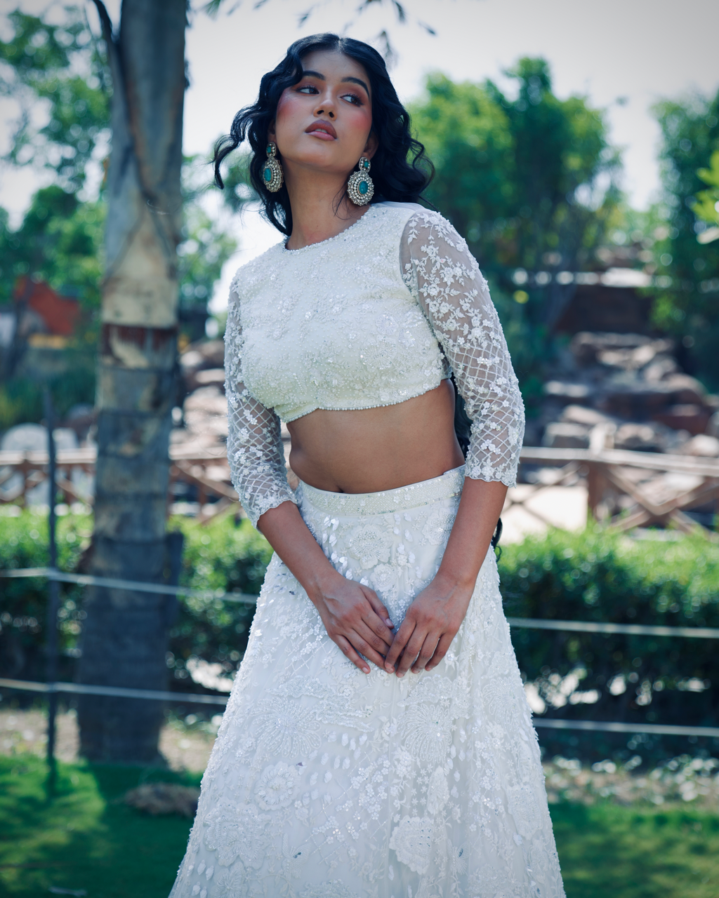 Shunyata White embroidered lehenga set