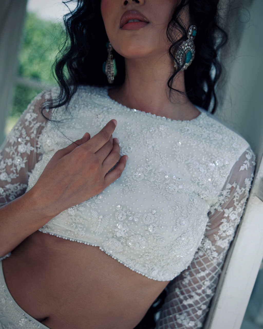 Shunyata White embroidered lehenga set