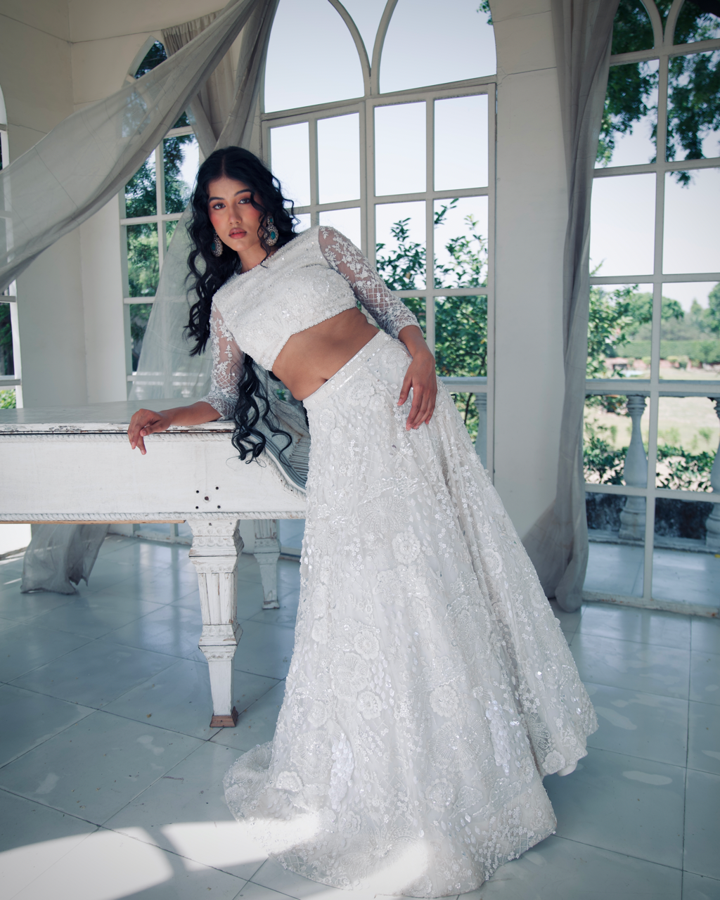 Shunyata White embroidered lehenga set