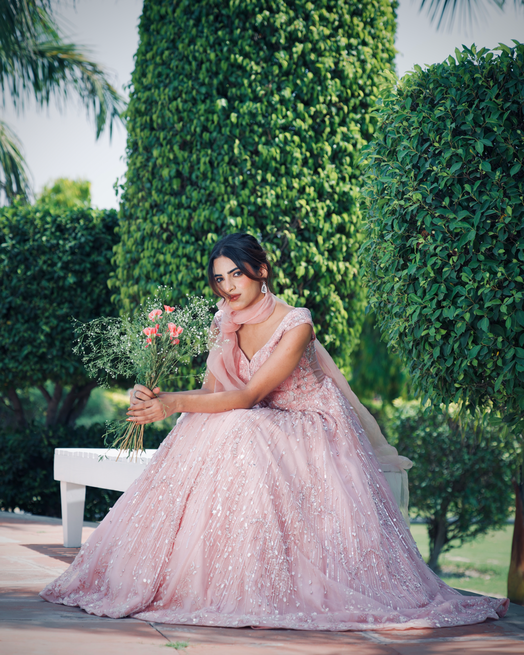 Aagman Light Pink Embroidered Gown