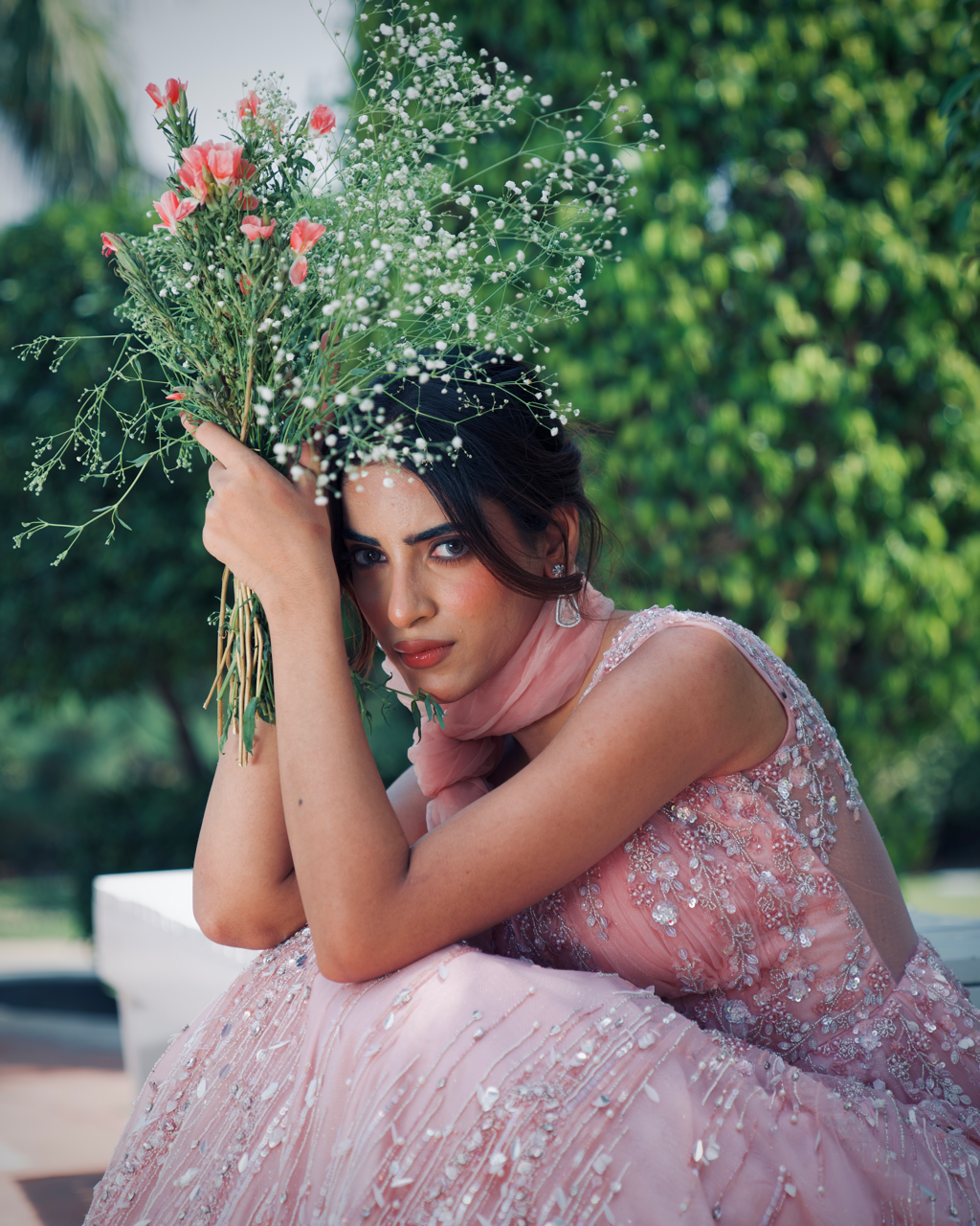 Aagman Light Pink Embroidered Gown