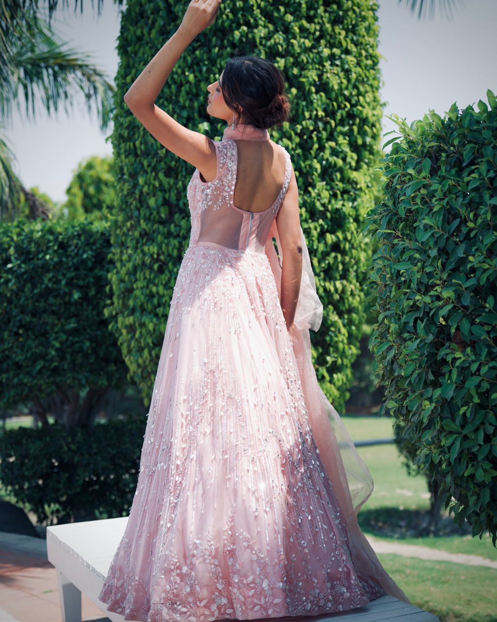 Aagman Light Pink Embroidered Gown