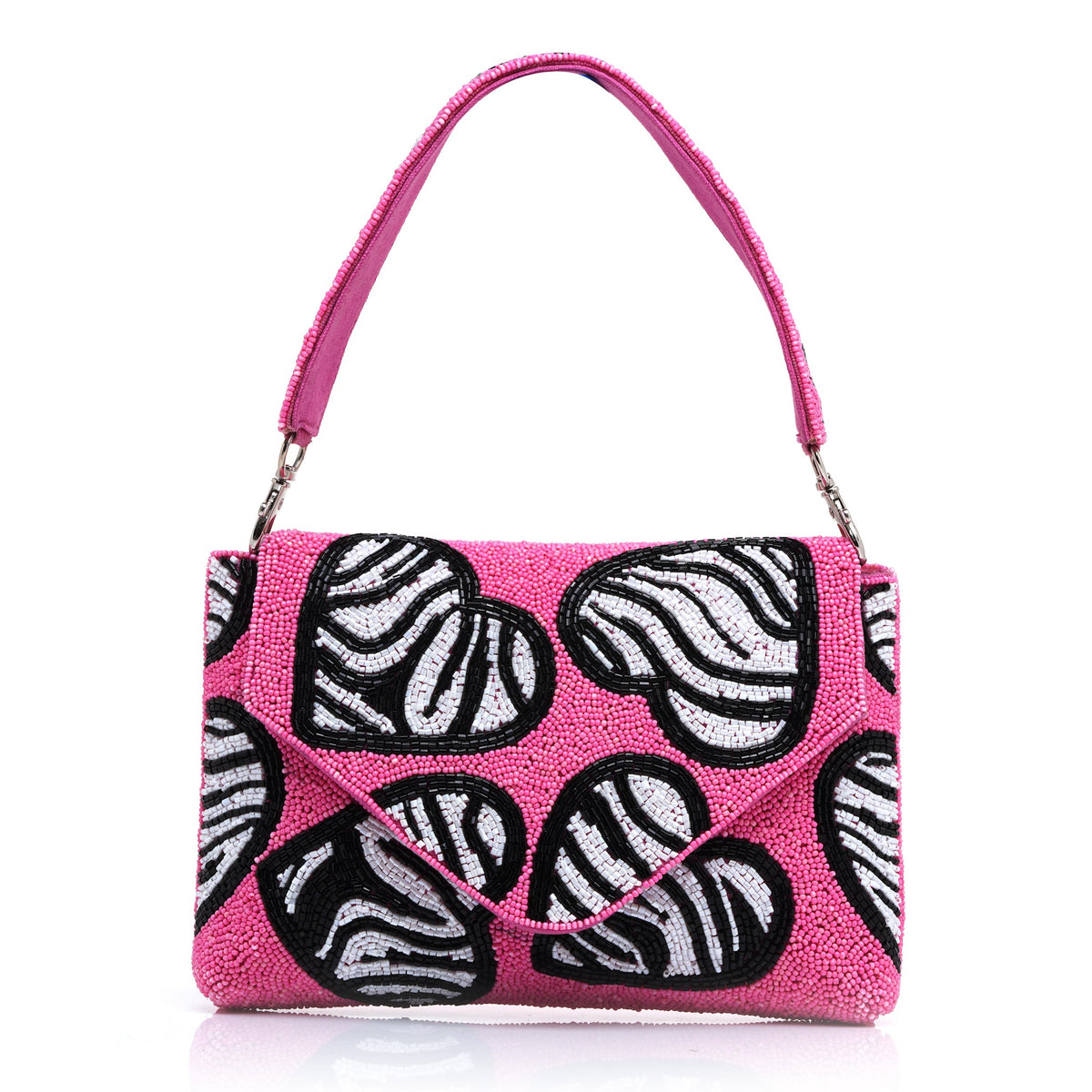 Zebra Heart Clutch Bag