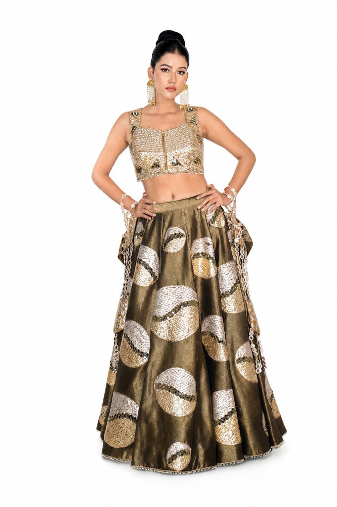 Lehenga Corset Blouse and Dupatta
