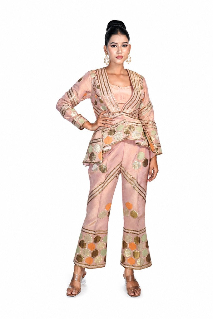 Pepplum Jacket Pant and Blouse