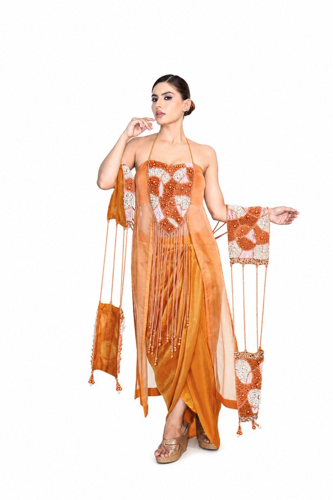 Drape Skirt, Long Shirt and Dupatta