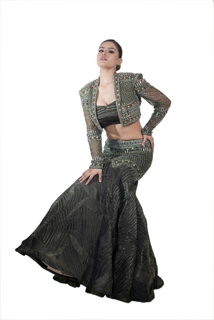 Crush Skirt Jacket and Blouse