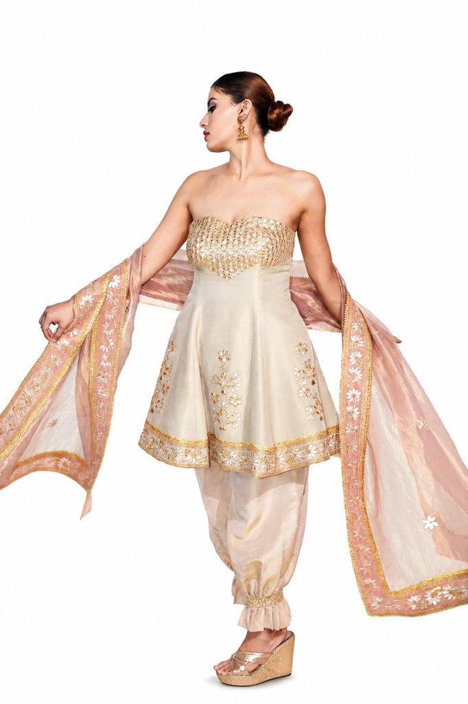 Tube Shirt with Pakistani Salwar