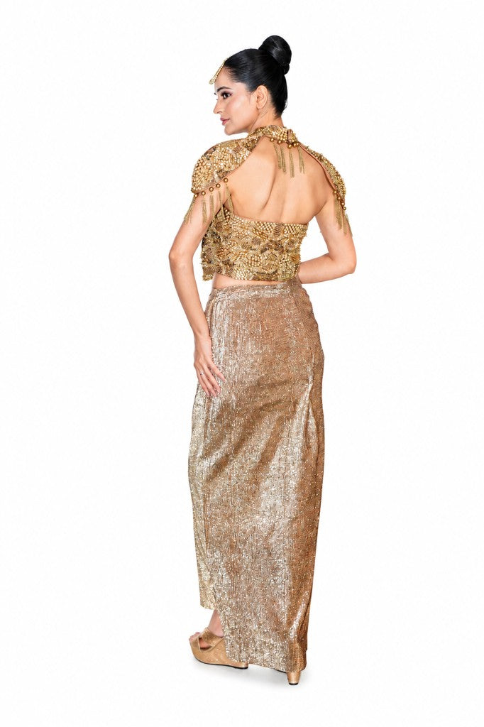 Copper Gold Rusing Skirt Corset