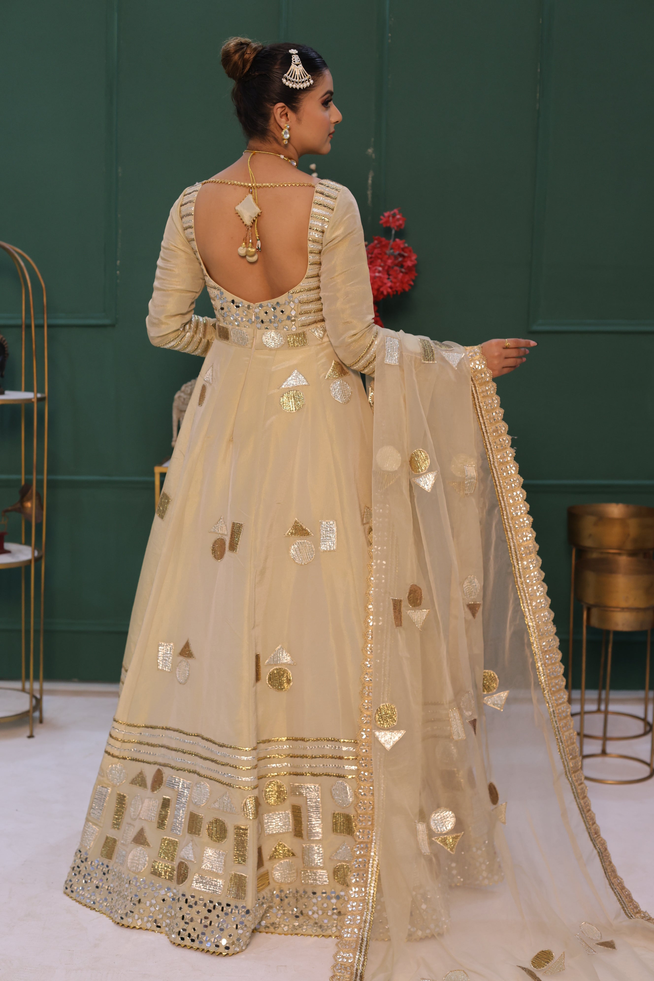 Champaign Tissue Anarkali