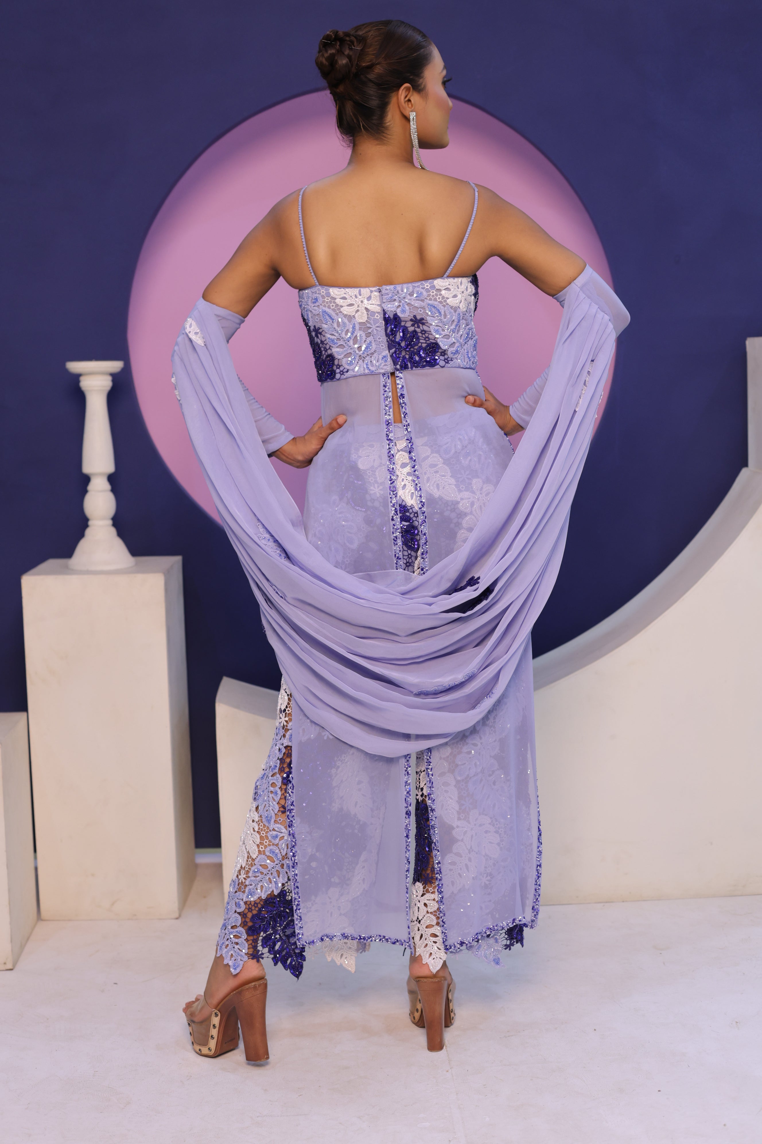Beaded Lace Pant Suit