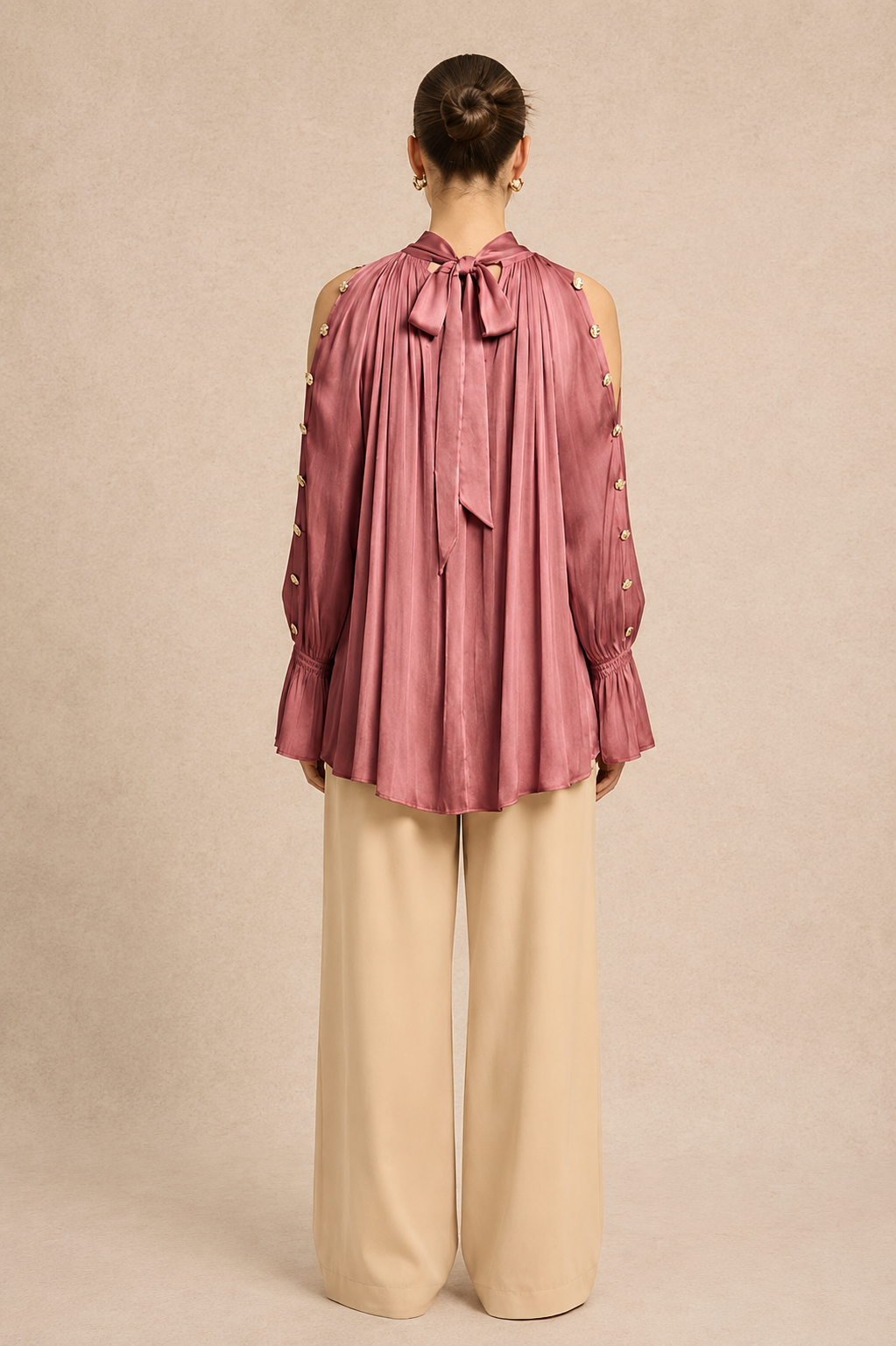 Brick Red Halter Neck Blouse