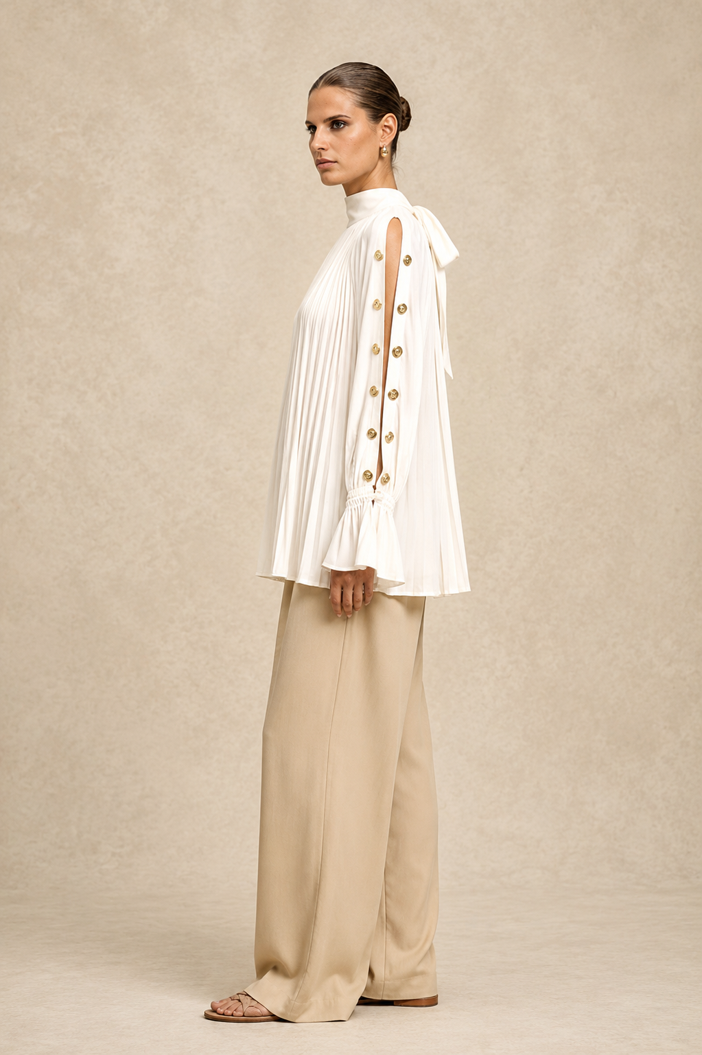Ivory White Halter Neck Blouse