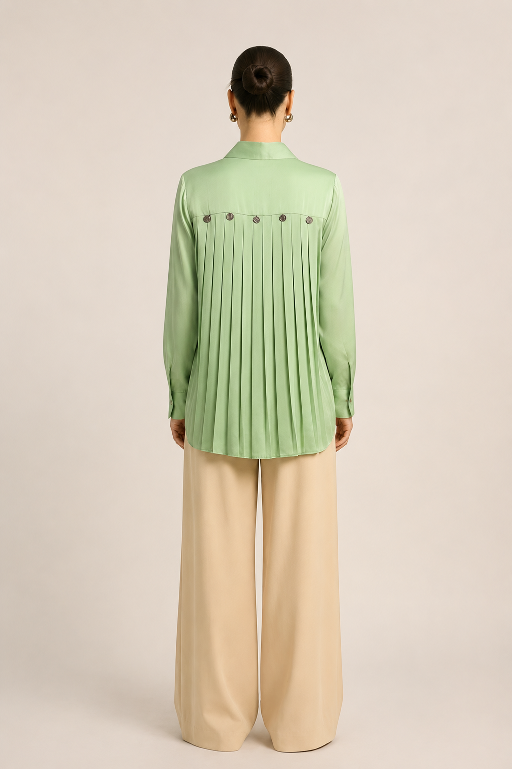 Ash Green Gather Shirt