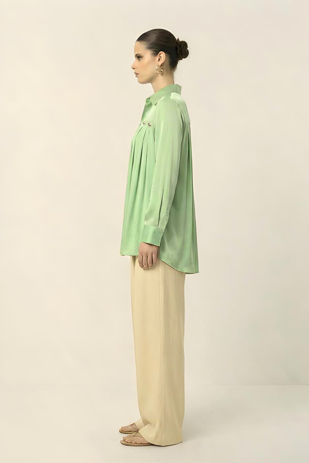 Ash Green Gather Shirt