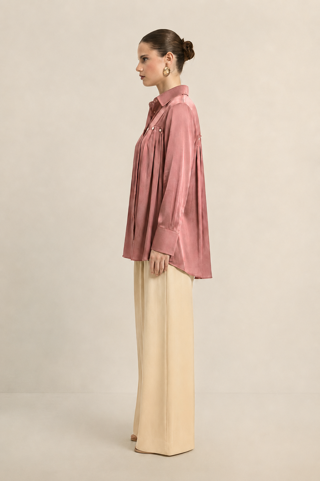 Brick Red Gather Shirt