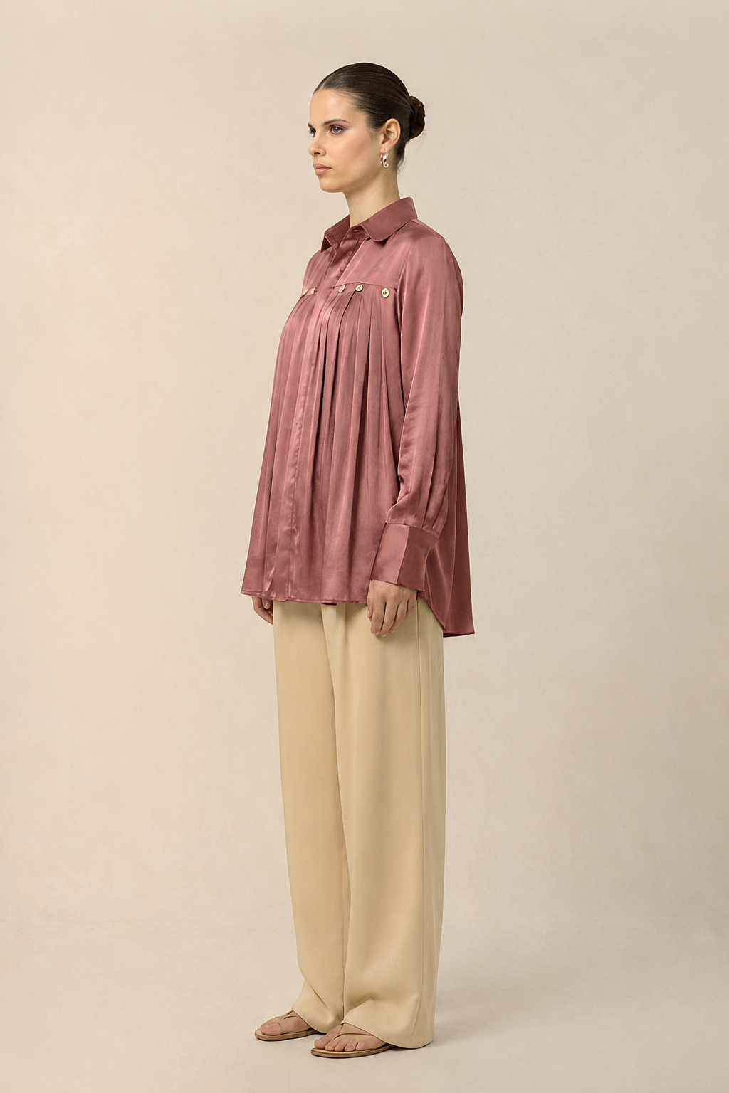 Brick Red Gather Shirt