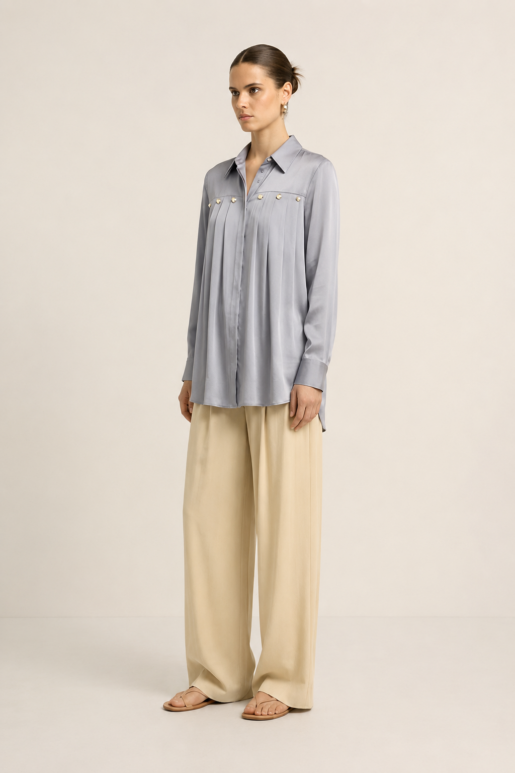 Steel Grey Gather Shirt