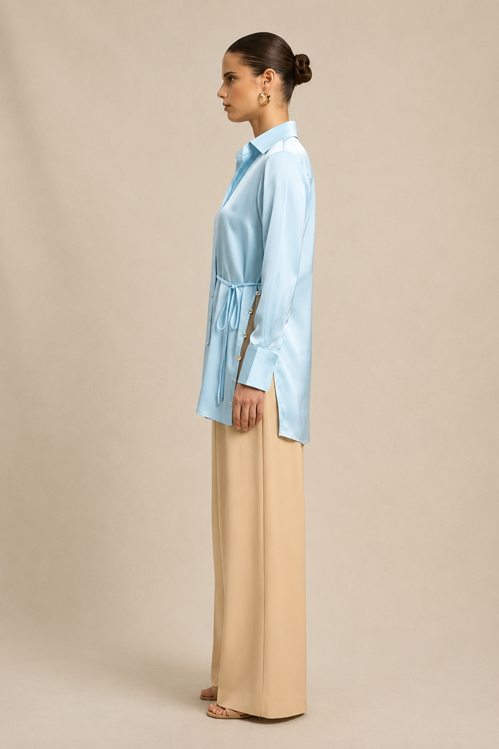 Tropical Breeze Blue Wrap Blouse