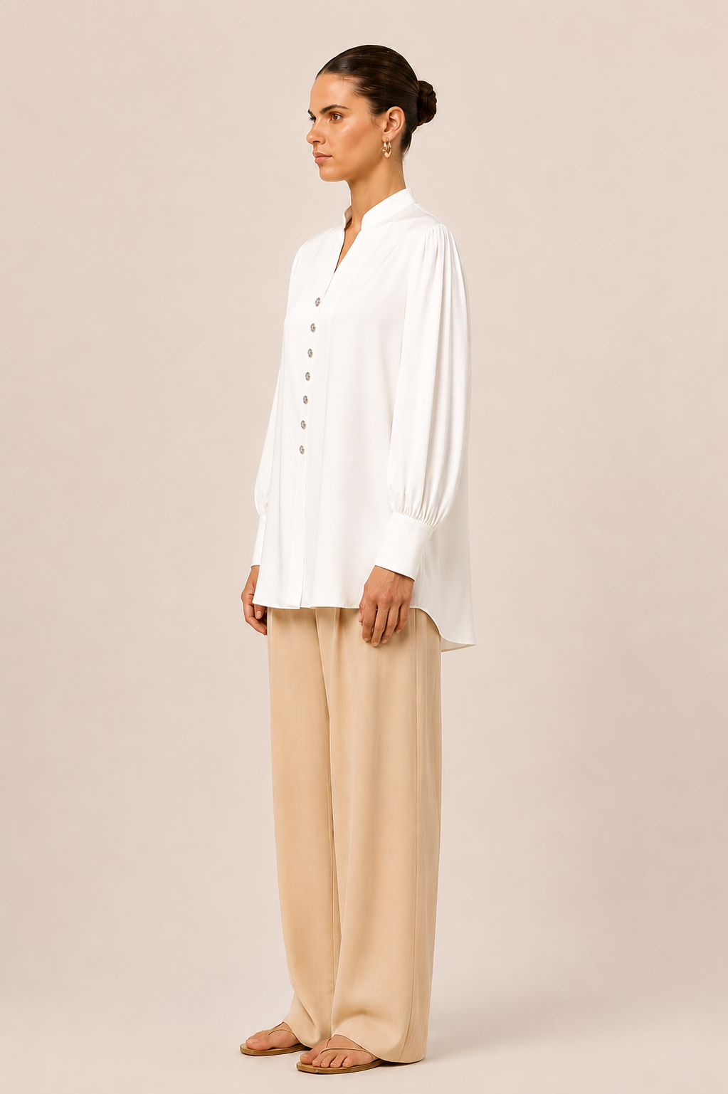 Ivory White Kaftan Blouse