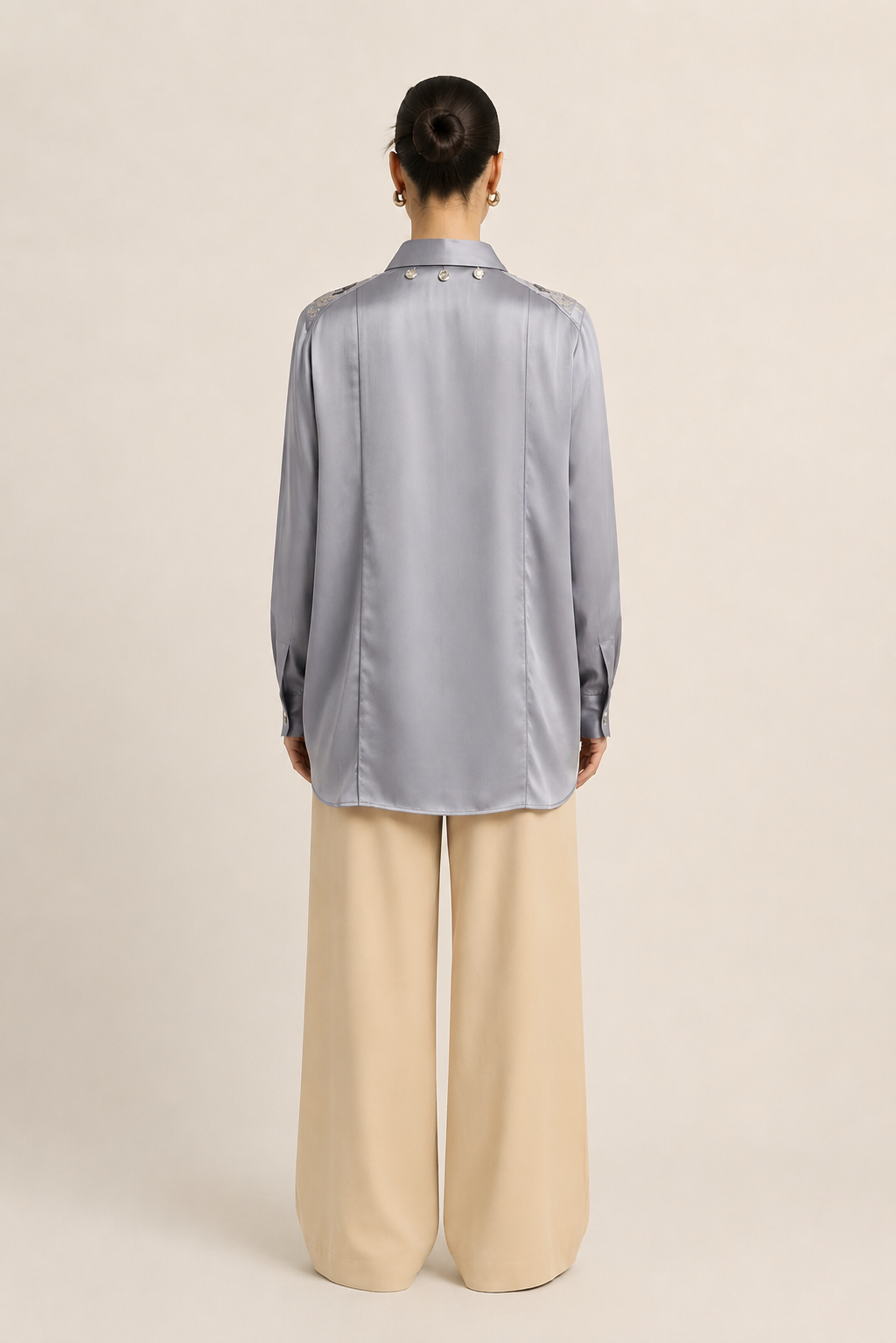 Steel Grey Kaftan Blouse