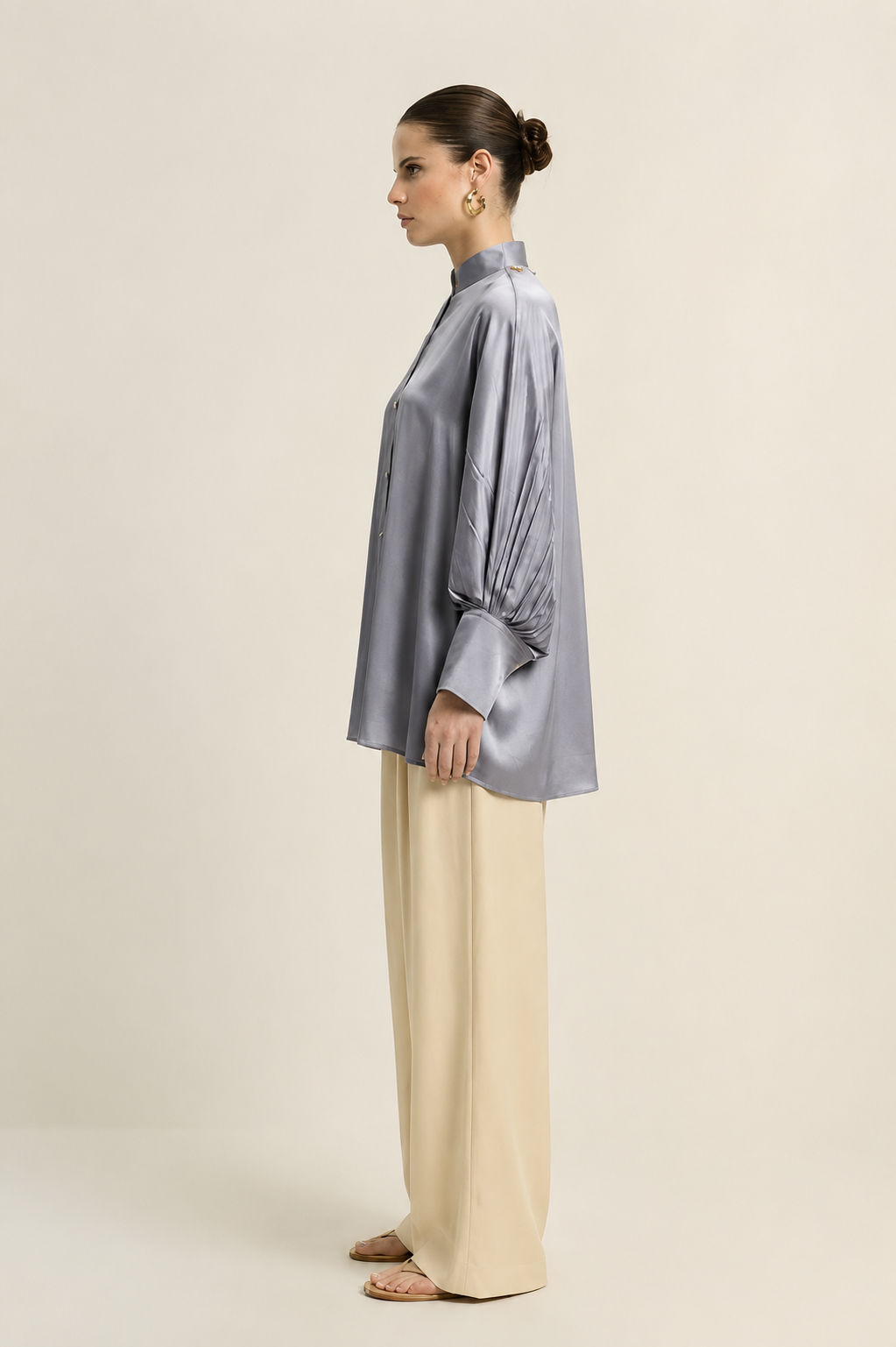 Steel Grey Kaftan Blouse