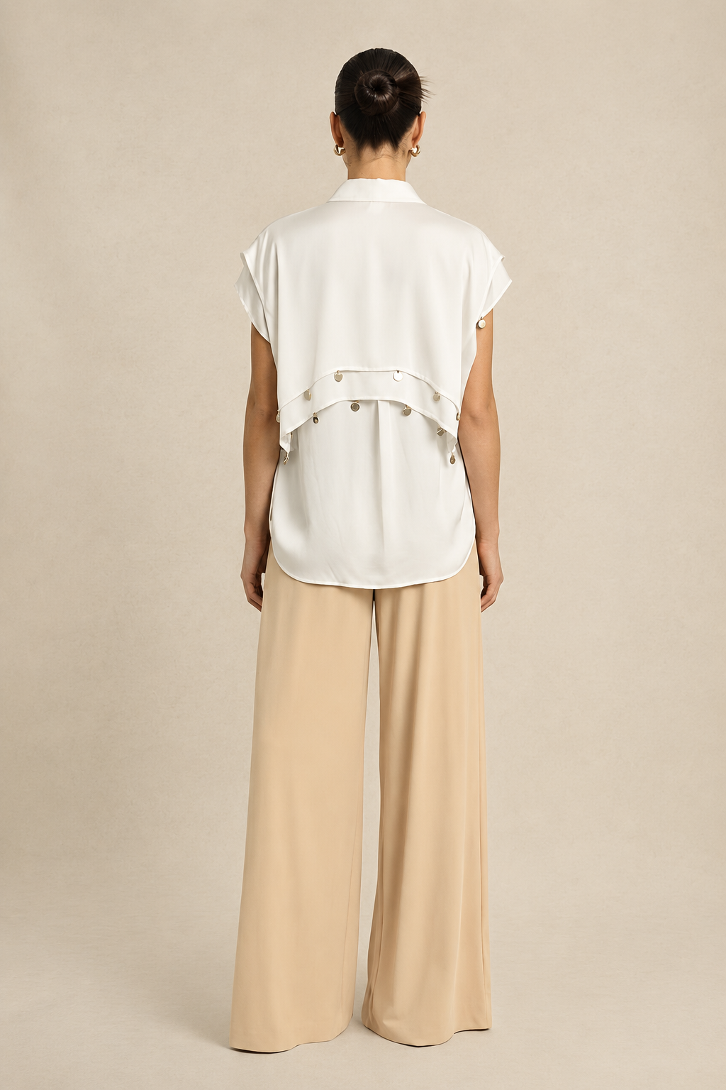 Ivory White Coin Flap Shirt