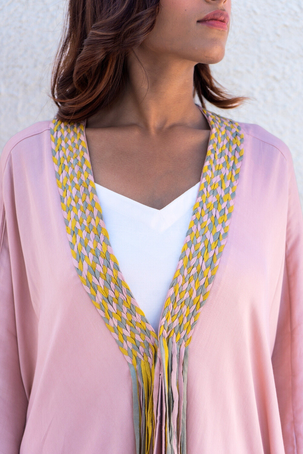 Pink Braided Short Cape