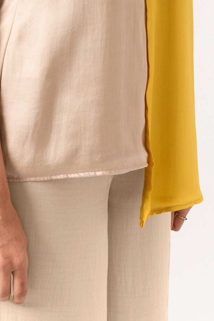 Yellow Ecru Halter Neck Co-ord Set