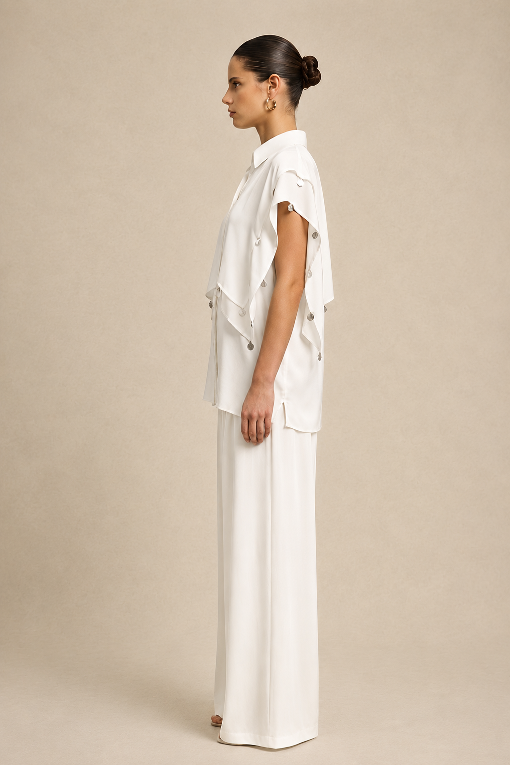 Ivory White Coin Flap Co-ord set