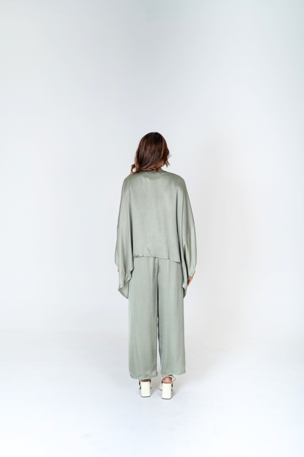 Green-Purple Braided Kaftan Co-rd Set