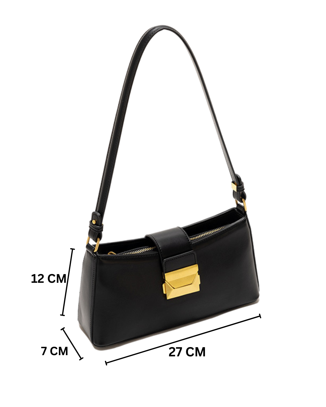 Felice - Ladies Baguette Bag, Faux Leather, col. Black