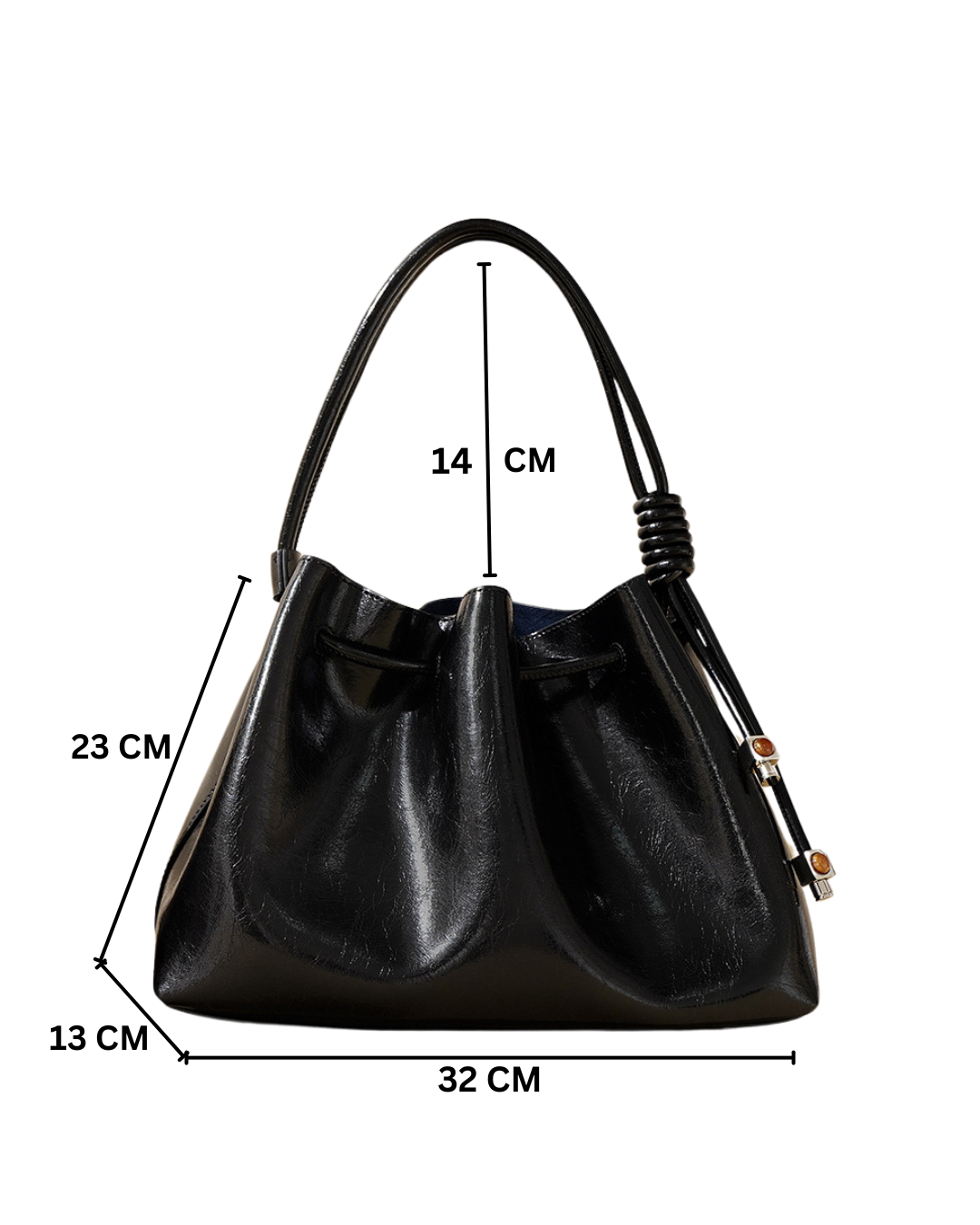 Terra- Ladies leather Satchel Bag, col. black