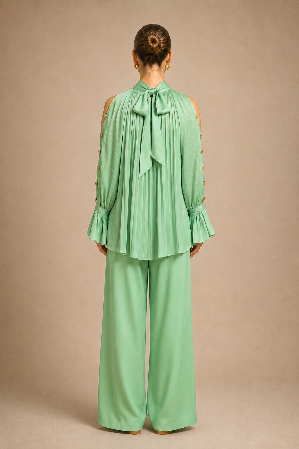 Ash Green Halter Neck Co-ord Set