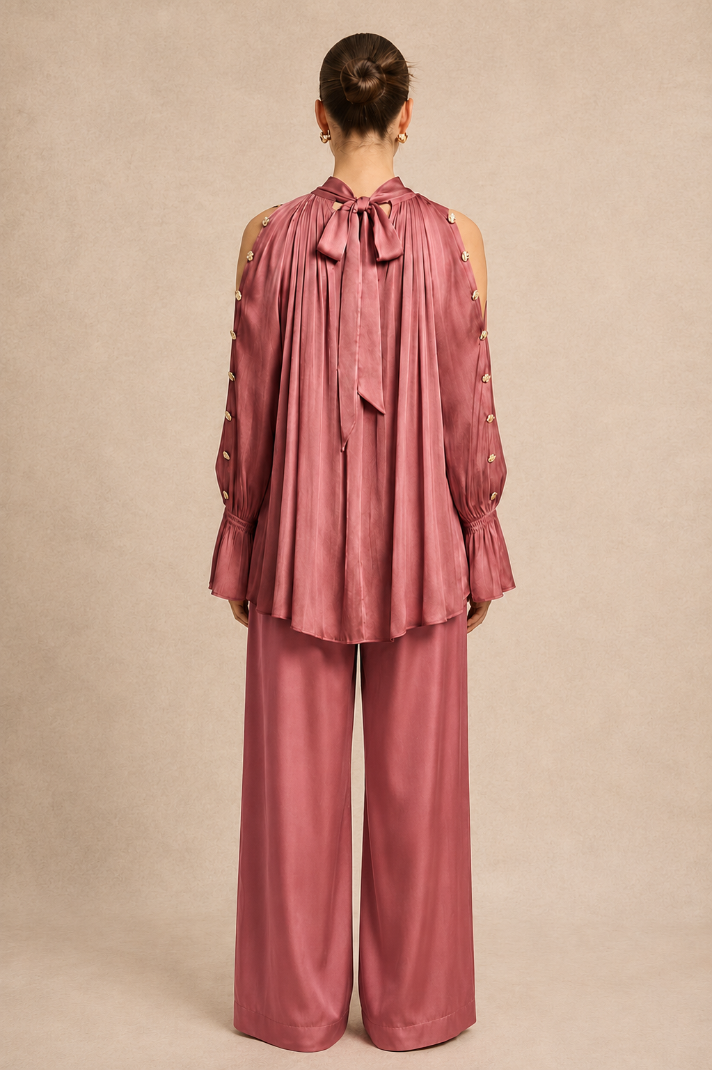 Brick Red Halter Neck Co-ord Set
